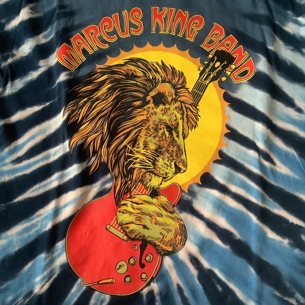 Marcus King Band Tour 2018 Blue Tie-Dye Lion Graphic T-Shirt Men’s XS S